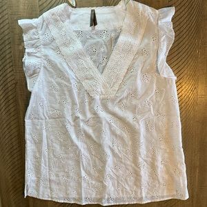 Stetson sleeveless eyelet top White sz Small